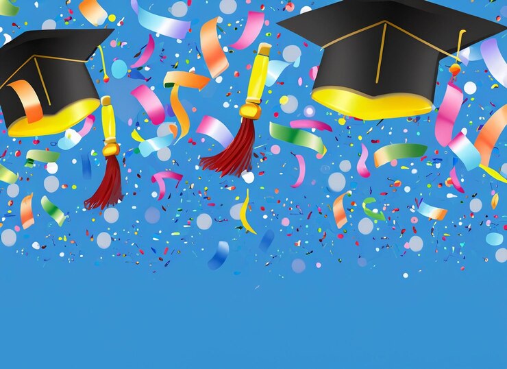 Foto fundo de formatura com acessórios de escola