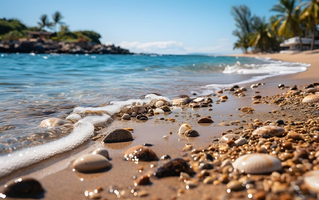 Fundo de foto de praia tropical idílica