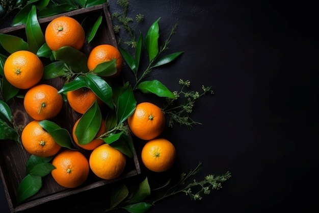 Fundo de frutas tangerinas Objeto de verão Gerar Ai