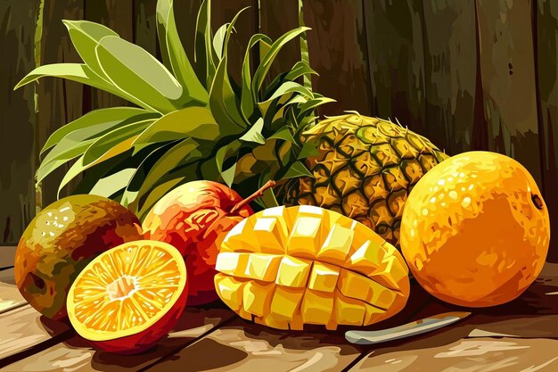 Foto fundo de frutas tropicais