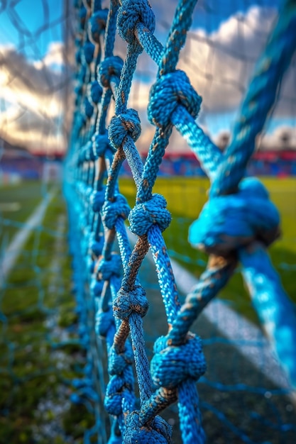 Foto fundo de futebol ou rede de futeball no portão