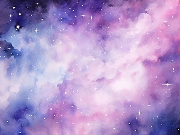 Fundo de galáxia de aquarela roxa