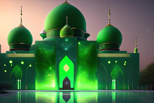 fundo de galáxia de mesquita verde