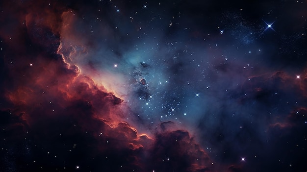 Fundo de galáxia espacial com estrela e poeira de nebulosa escura