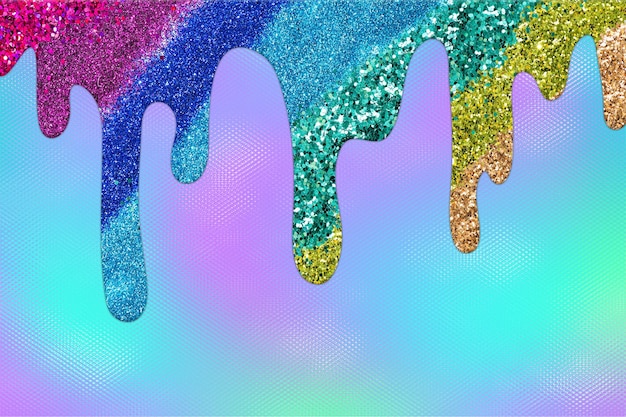 Fundo de glitter pingando arco-íris Fundo de glitter pingando