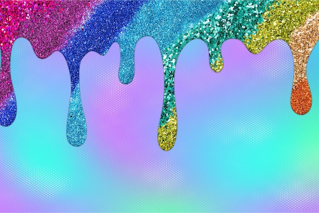 Fundo de glitter pingando arco-íris Fundo de glitter pingando