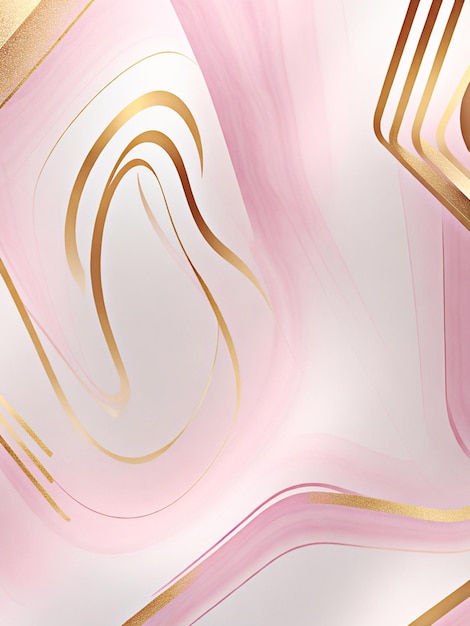 Foto fundo de gradiente pastel de mármore rosa com linhas douradas