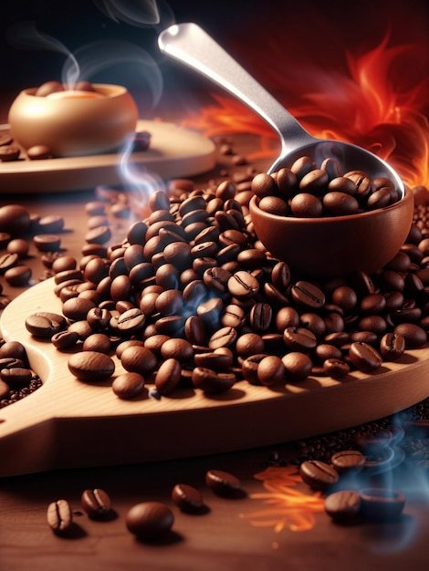 Foto fundo de grãos de café adequado para cartões dia internacional do café