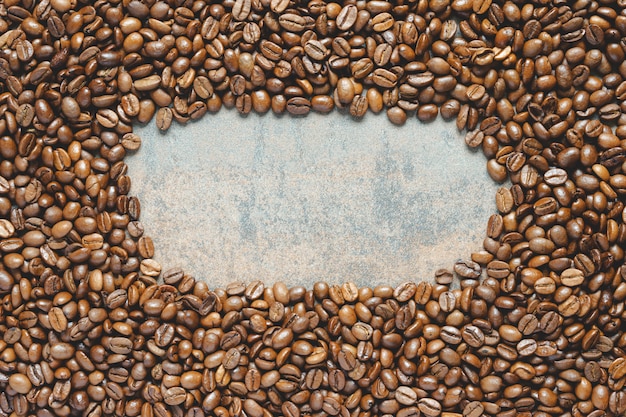 Fundo de grãos de café com espaço para palavras