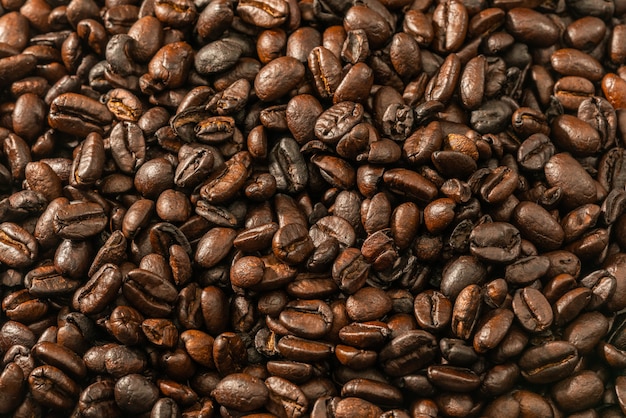 Fundo de grãos de café torrados