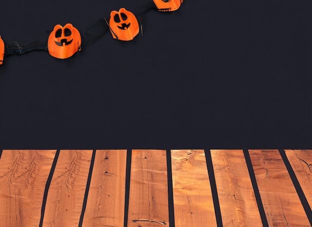 Foto fundo de halloween assustador com tábuas de madeira vazias