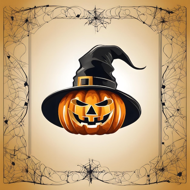 abóboras de halloween fofas em chapéus de bruxa 3066695 Vetor no