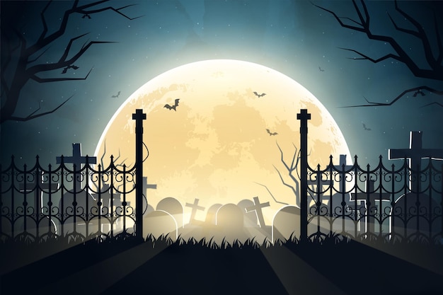 Fundo de Halloween com design realista de abóbora