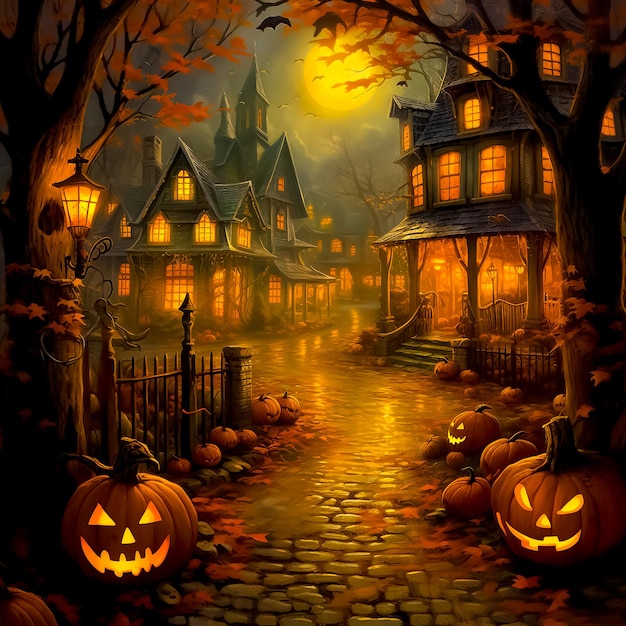 Foto fundo de halloween com elemento assustador
