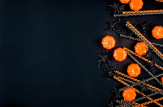 Fundo de halloween com padrão de doces