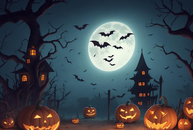 Fundo de Halloween em designs planos