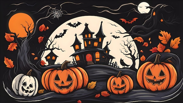 Fundo de Halloween em estilo vetorial