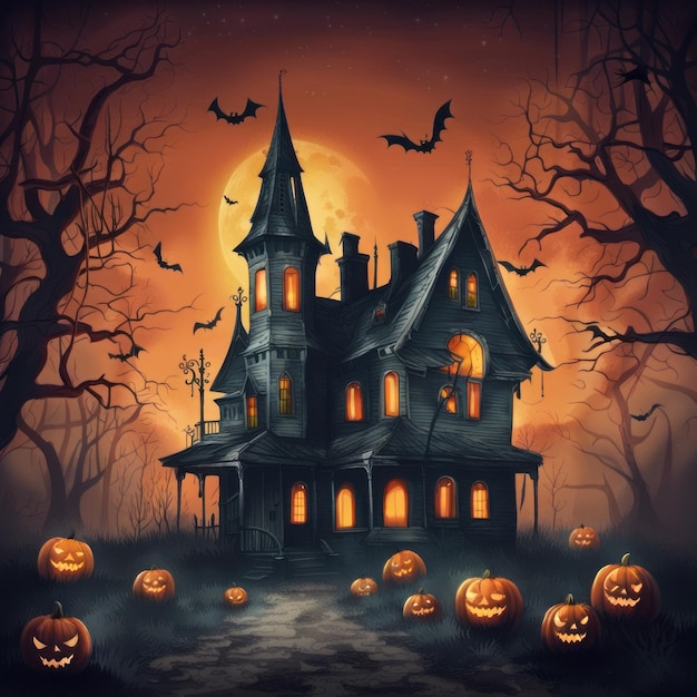 Fundo de Halloween estilo retrô assustador