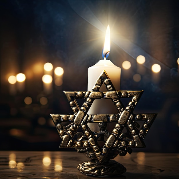 Fundo de Hanukkah com vela