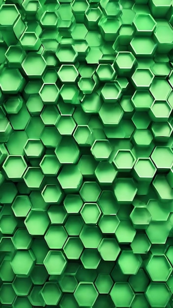 Fundo de hexágono tridimensional abstrato verde