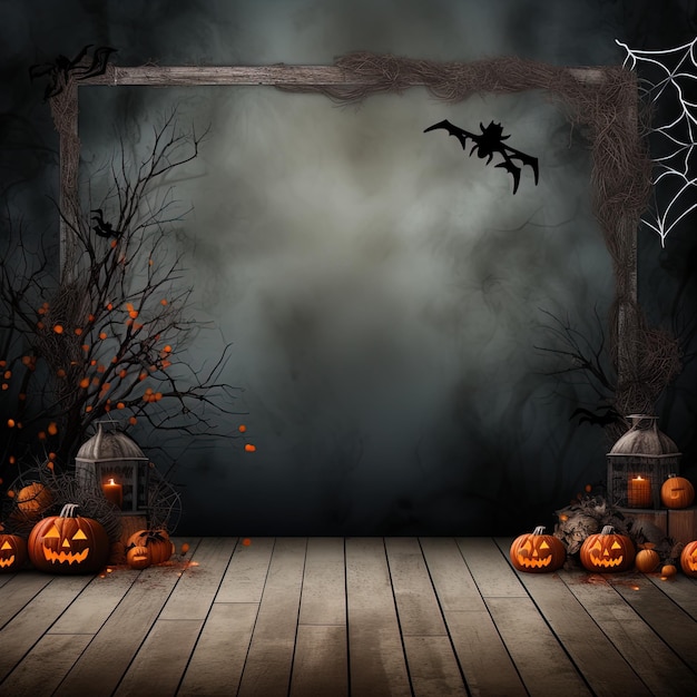Fundo de horror abstrato moderno para o halloween com sombras de abóboras e espaço vazio