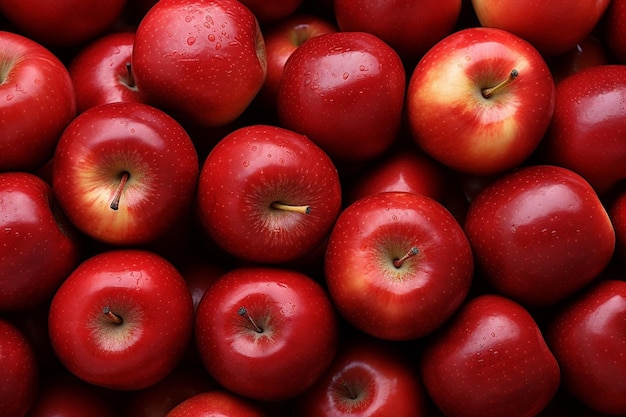 Fundo de IA generativo de maçãs vermelhas à venda na mercearia