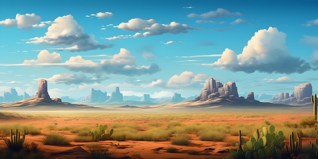 Foto fundo de ilustração da paisagem do deserto do arizona