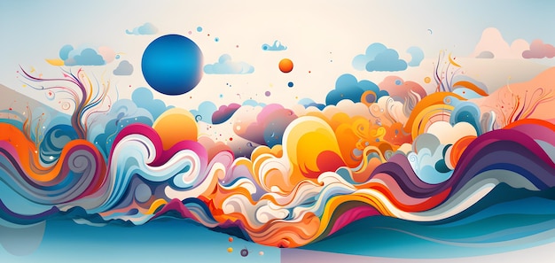 Foto fundo de ilustração de arte abstrata colorida