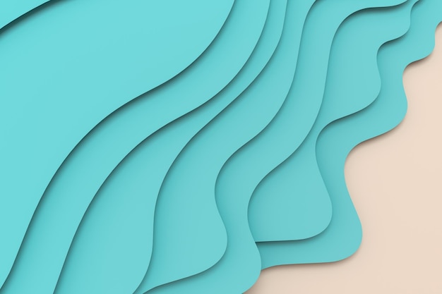 fundo de ilustração de corte de papel multicamadas de renderização 3D