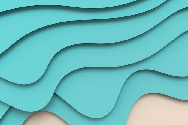 fundo de ilustração de corte de papel multicamadas de renderização 3D