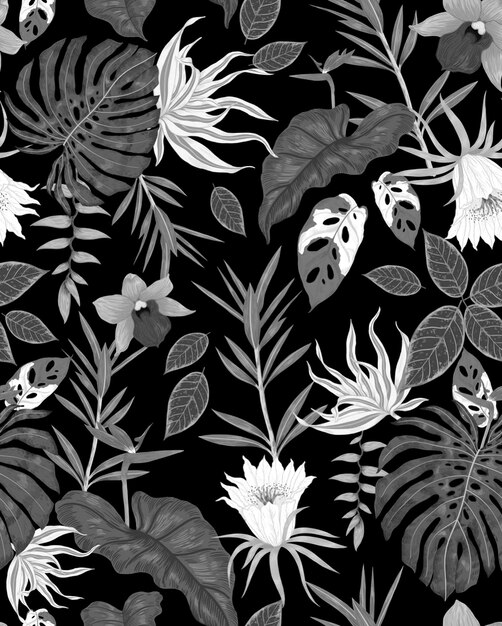 fundo de ilustração de design de arte padrão floral sem costura