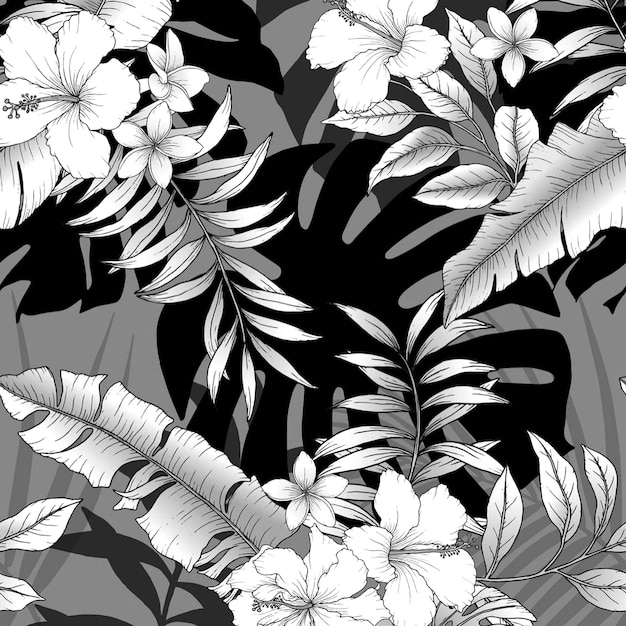 fundo de ilustração de design de arte padrão floral sem costura