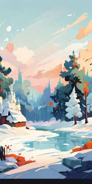 fundo de ilustração de inverno