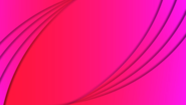 Fundo de ilustração de linha ondulada de cor vermelha e rosa abstrata magenta