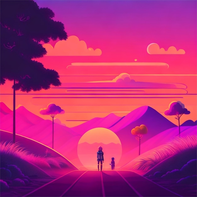 Foto fundo de ilustração de lofi