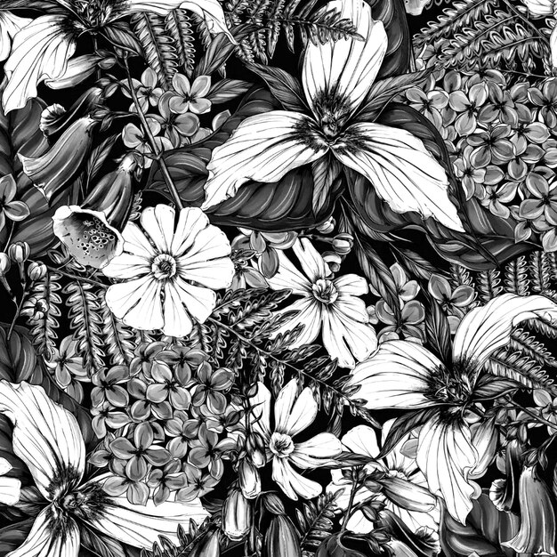 fundo de ilustração de padrão de natureza floral abstrato sem costura