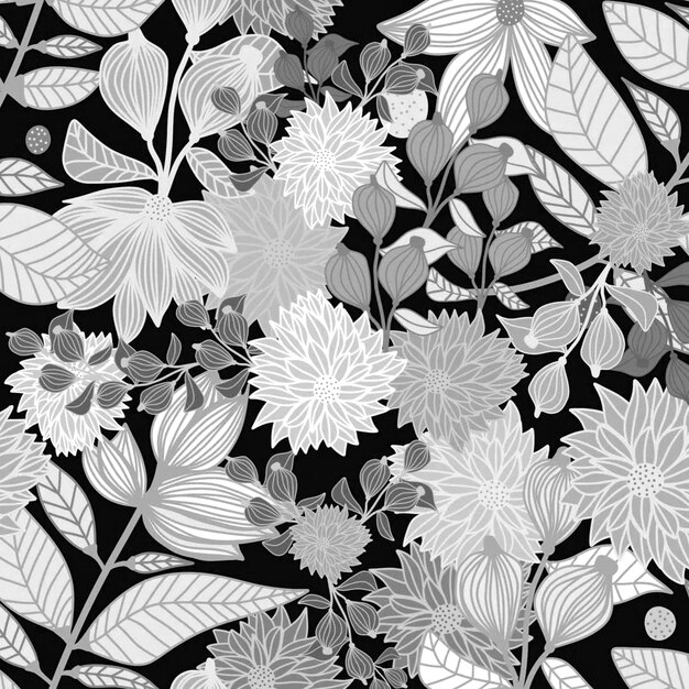 fundo de ilustração de padrão de natureza floral abstrato sem costura