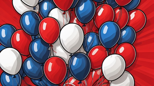 Fundo de imagem de balão de festa para comemorar o dia independente do estado unido da américa, 4 de julho