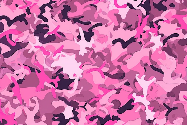 Fundo de impressão de camuflagem rosa e preto IA generativa