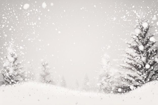 Fundo de inverno de neve e geada com espaço livre IA geradora