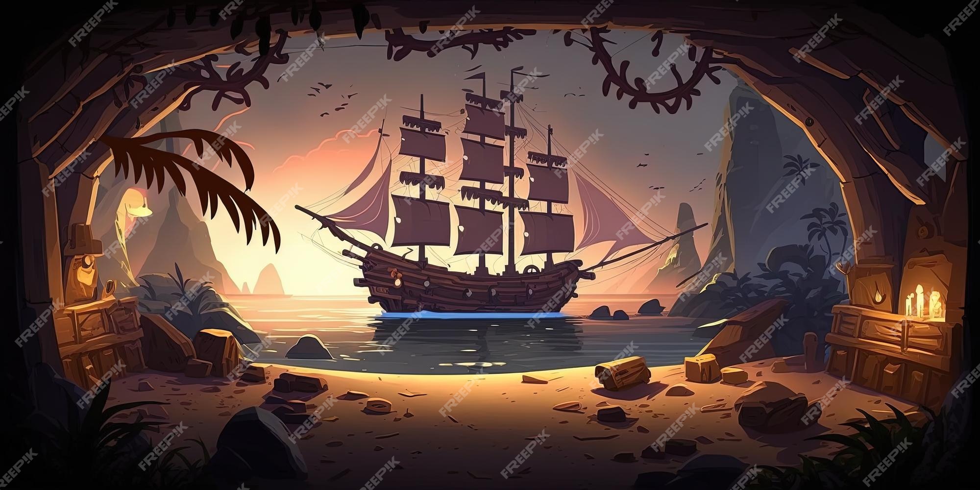 Vetores de Conjunto De Elementos De Jogo Pirata Piratas Masculinas Canhão  Navio Ilustração De Vetores Ativos De Interface Do Usuário Para Aplicativos  Móveis Ou Jogos De Vídeo Sobre Um Fundo Branco e