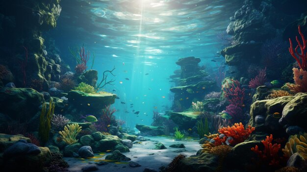 Foto fundo de jogo de aventuras subaquáticas