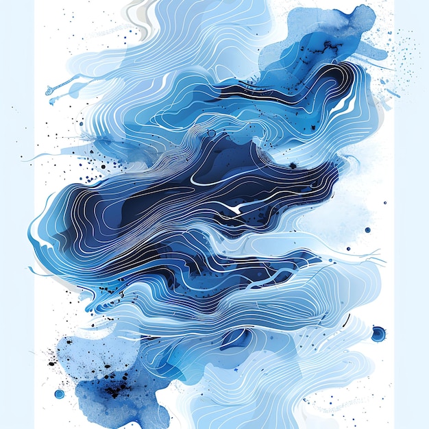 Fundo de Karpas com textura de água fluente Colagem aquosa Colagem layout Design de arte de cartaz