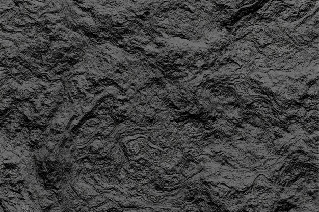 Fundo de lava fria preta abstrata renderizada em 3D