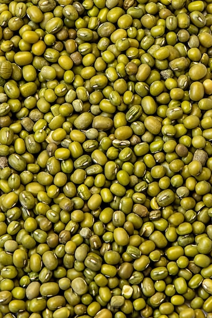 Fundo de lentilhas verdes finas, leguminosas