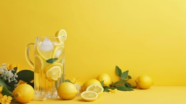 Fundo de limonada natural ilustração ai generative