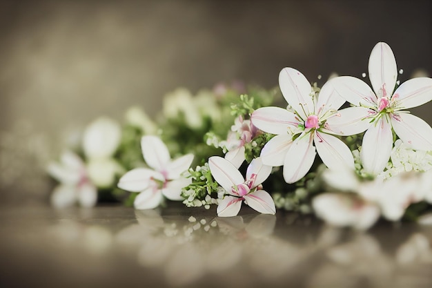 Fundo de lindas flores brancas e macias