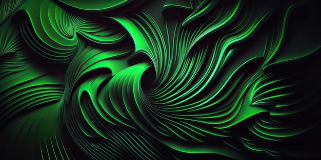 Fundo de linha verde abstrato orgânico de cor verde