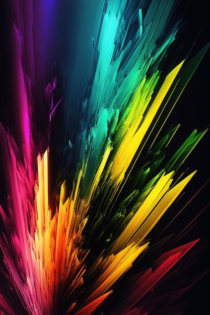 Fundo de linhas coloridas abstratas com profundidade e cores vibrantes