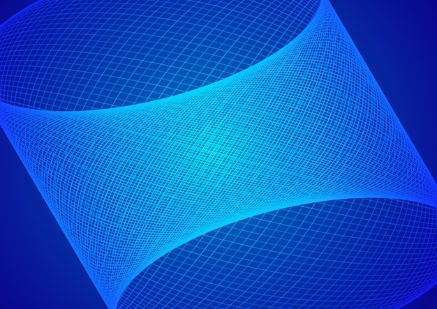 Fundo de linhas de onda de fundo azul de tecnologia abstrata Cartaz de banner ou modelo linhas curvas elegantes e modernas Conceito de tecnologia de comunicação
